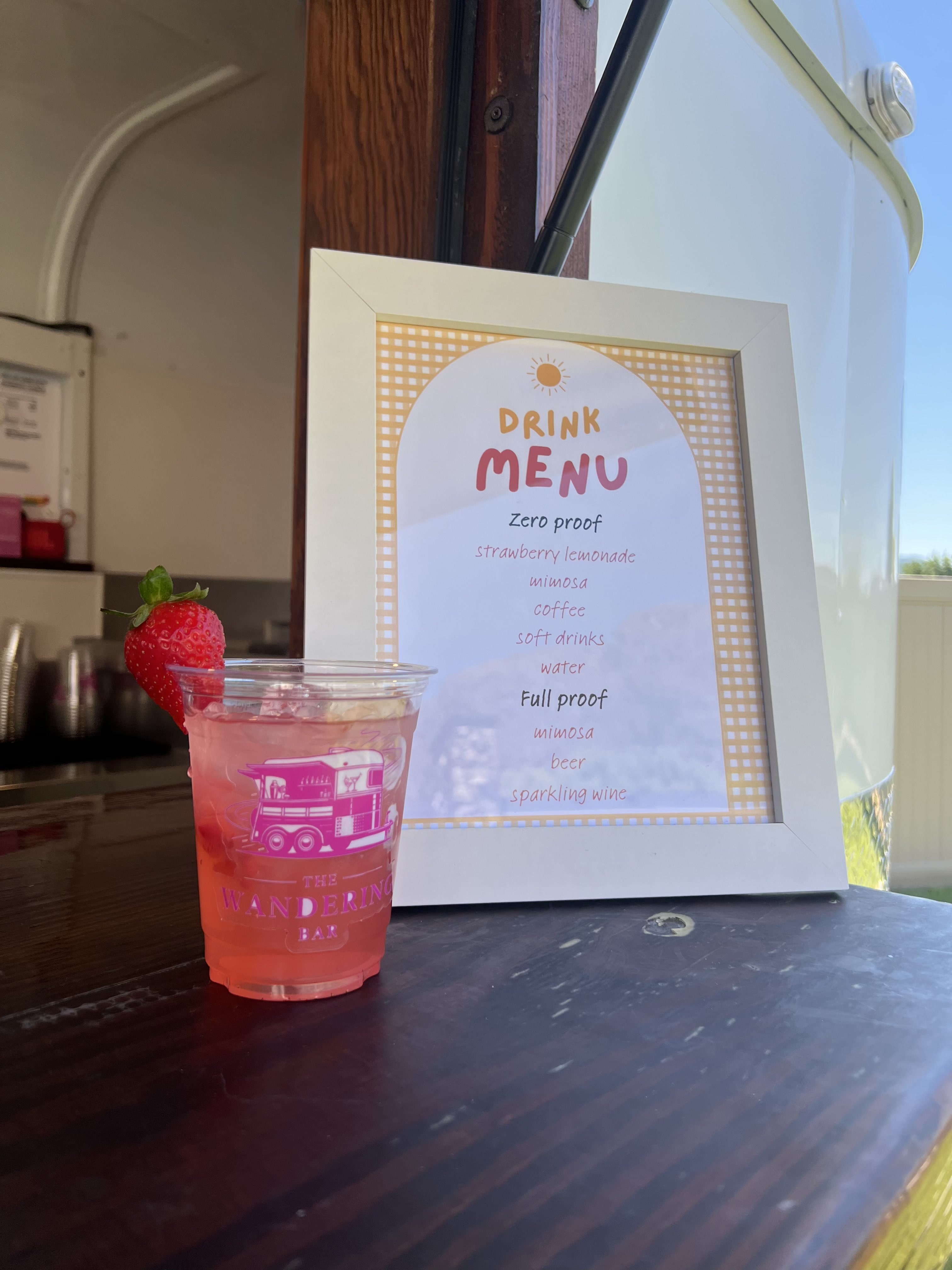 Strawberry lemonade with custom drink menu