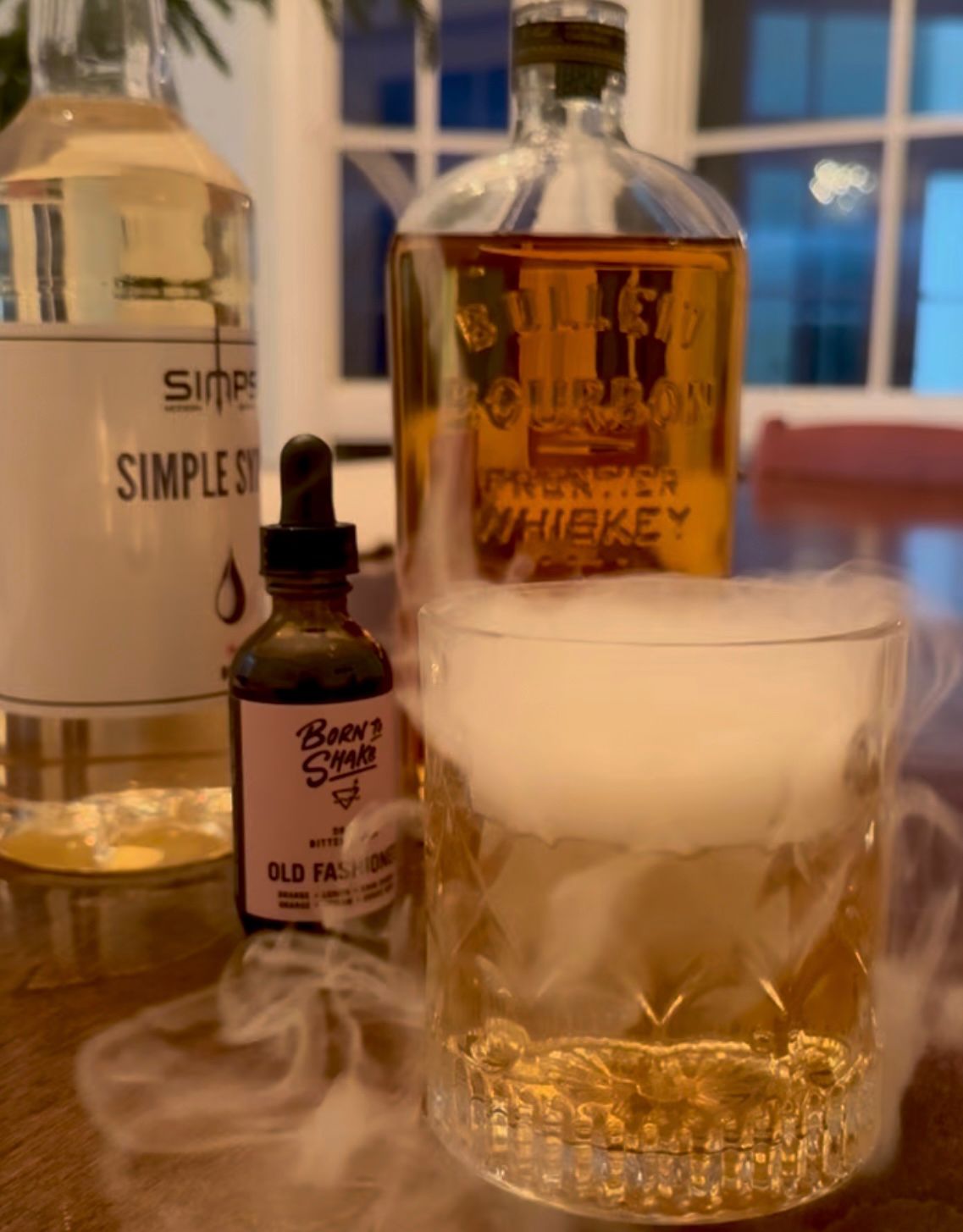 Smoky old fashioned cocktail